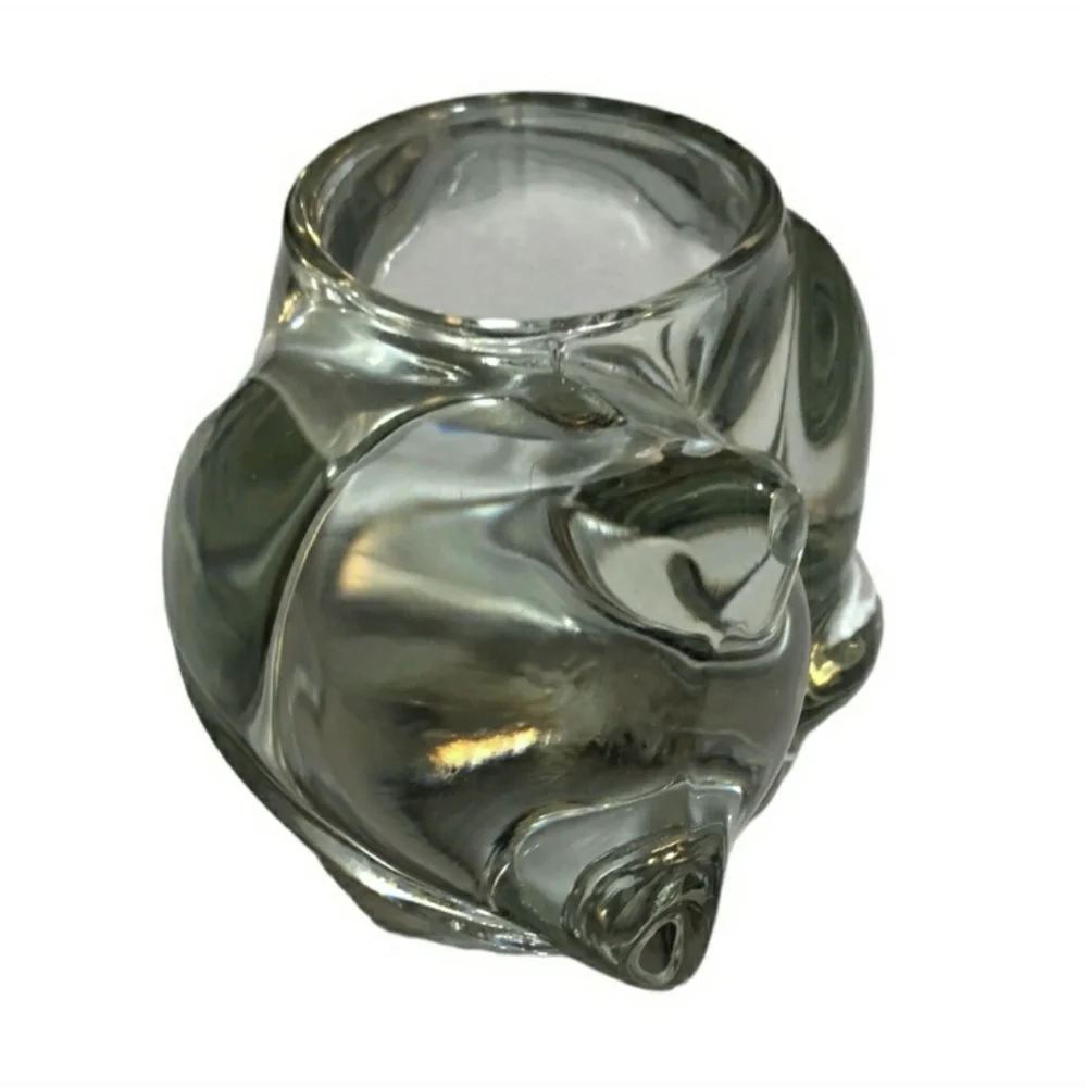 INDIANA GLASS Clear Glass Sleeping Cat Votive HolderIndiana Glass Company